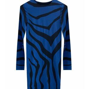 Wolford Blue Zebra Print Dress - Size Small